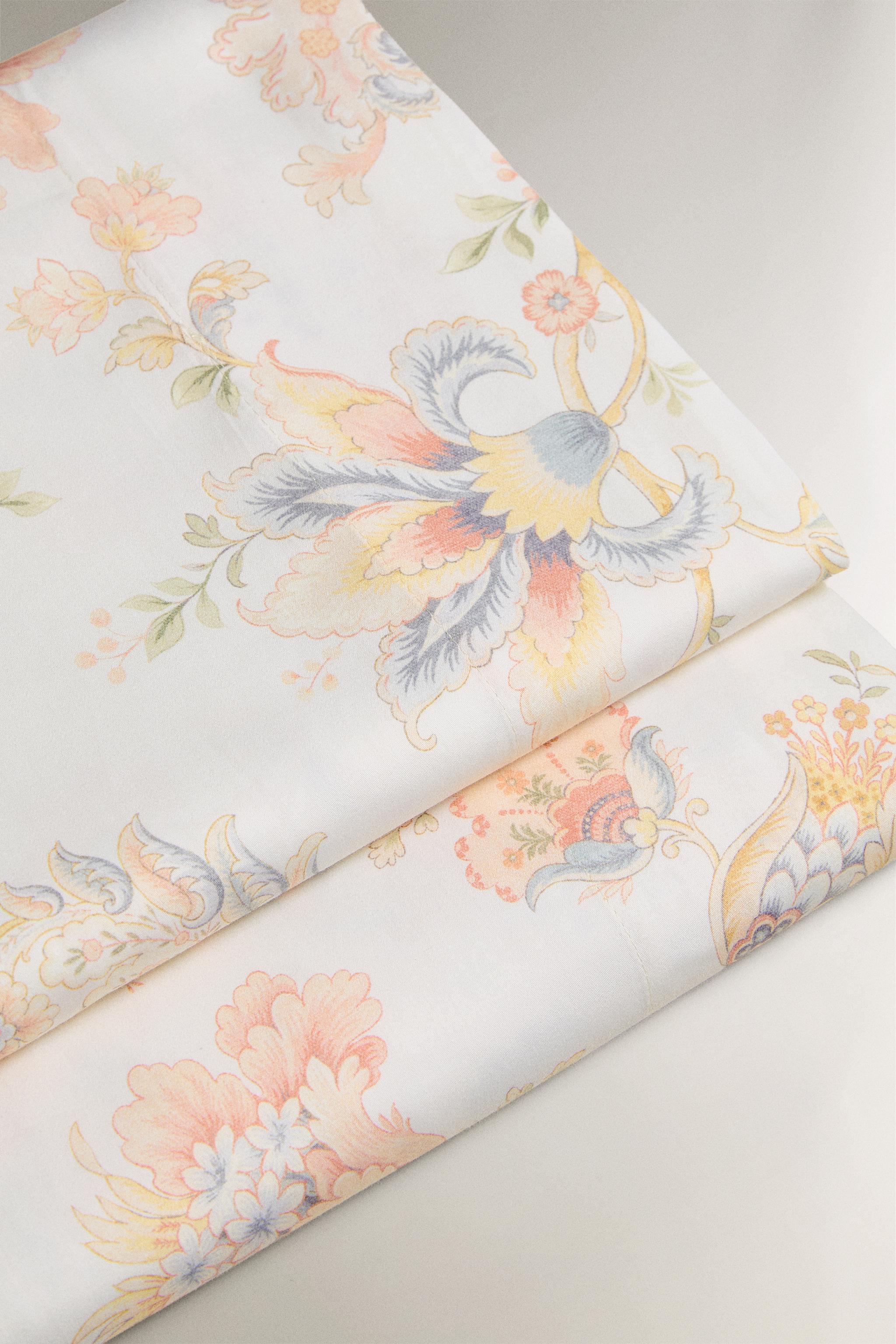 FLORAL PRINT SATEEN FLAT SHEET